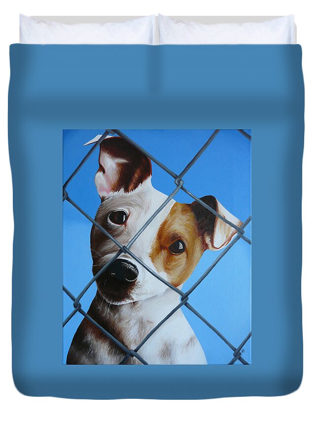 Pet Duvet Cover featuring the painting Help Release Me VI by Vic Ritchey