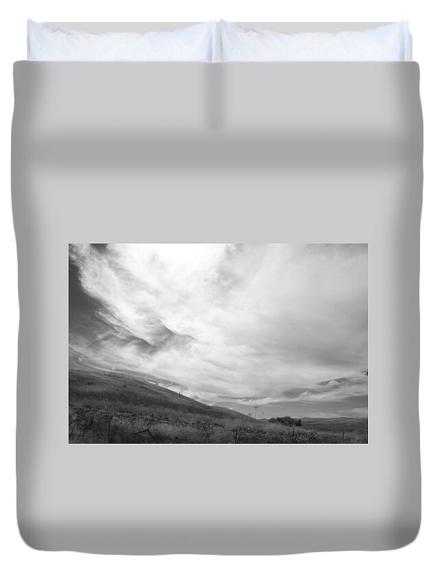 Back Road California Duvet Cover featuring the photograph Hillside meets Sky by Kathleen Grace