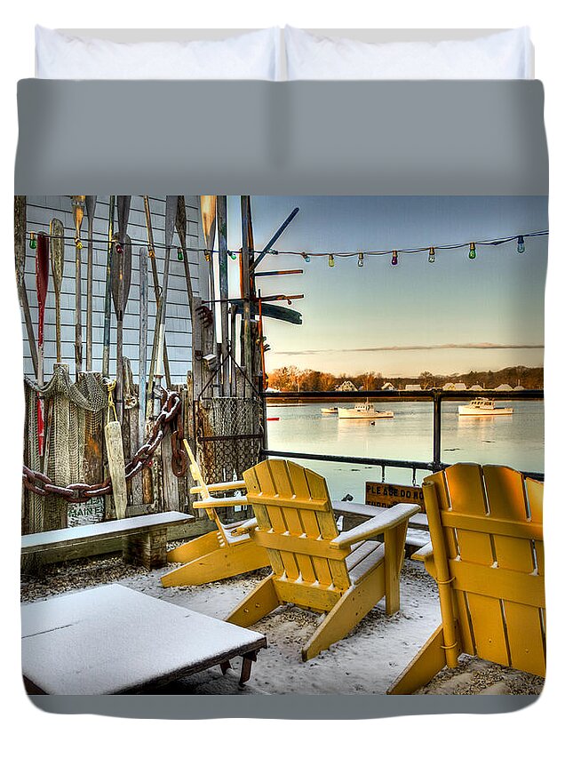 Christmas Duvet Cover featuring the photograph Holiday Harbor by Brenda Giasson