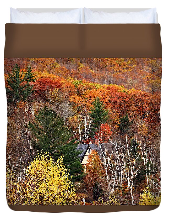 Fall Foliage Duvet Cover featuring the photograph Home Sweet Home by Brenda Giasson