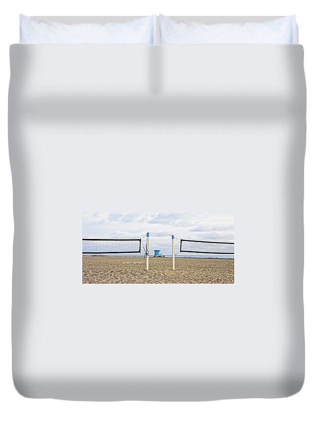 Volleyball Duvet Cover featuring the photograph Huntington Beach Volley Ball by Rosanne Nitti
