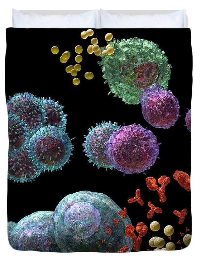 Antibodies Duvet Cover featuring the digital art Immune Response Antibody 2 by Russell Kightley