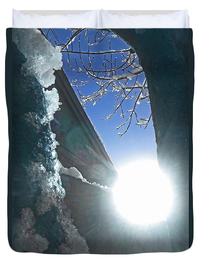 Cold Duvet Cover featuring the photograph In the Cold of the Sun by Steve Taylor