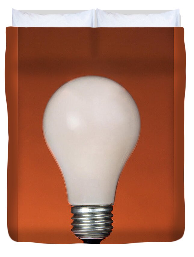 Object Duvet Cover featuring the photograph Incandescent Light Bulb by Photo Researchers, Inc.