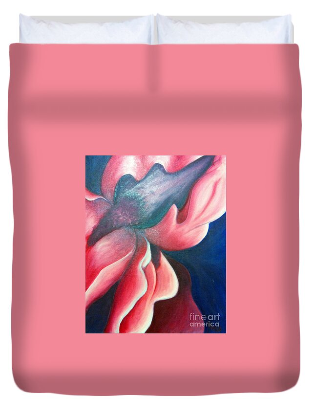 Iris Duvet Cover featuring the painting Iris O'Keefe by Vonda Lawson-Rosa