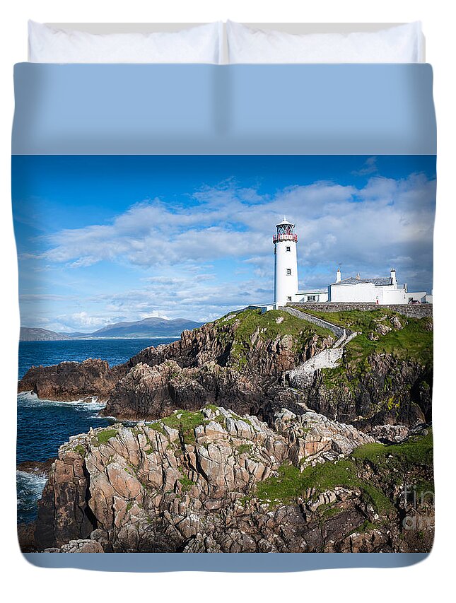 Lighthouse Duvet Cover featuring the photograph Irish Lighthouse by Andrew Michael