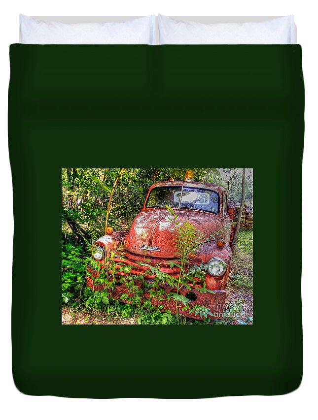 Chevrolet Tow Truck Duvet Cover featuring the photograph I've towed my last tow.. by Mark Dodd