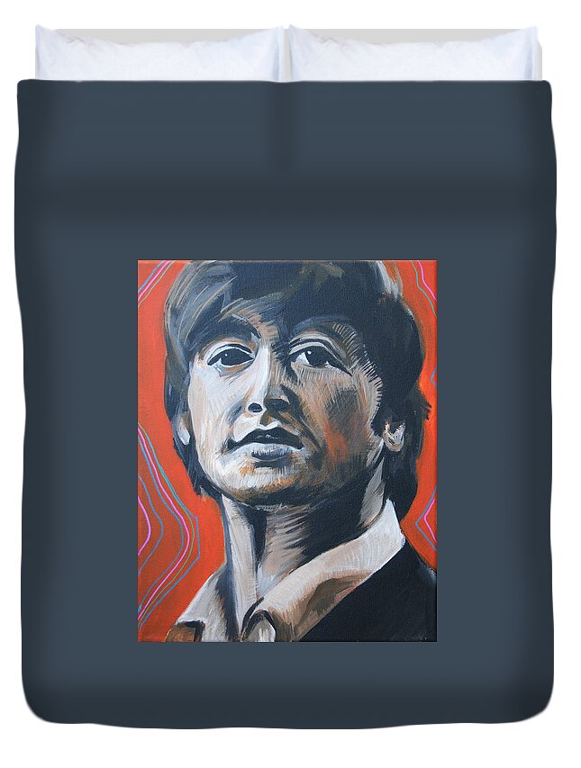 Beatles Duvet Cover featuring the painting John Lennon by Kate Fortin