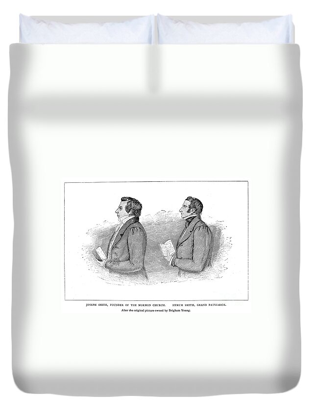 19th Century Duvet Cover featuring the photograph Joseph Smith (1805-1844) by Granger