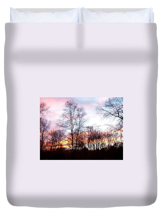 Sunset Duvet Cover featuring the photograph Just A Hint Of Darkeness by Kim Galluzzo