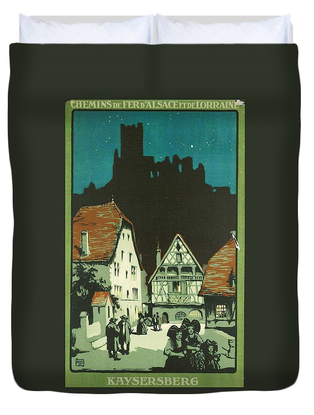 Agriculture Duvet Cover featuring the digital art Kaysersberg Alsace by Georgia Clare