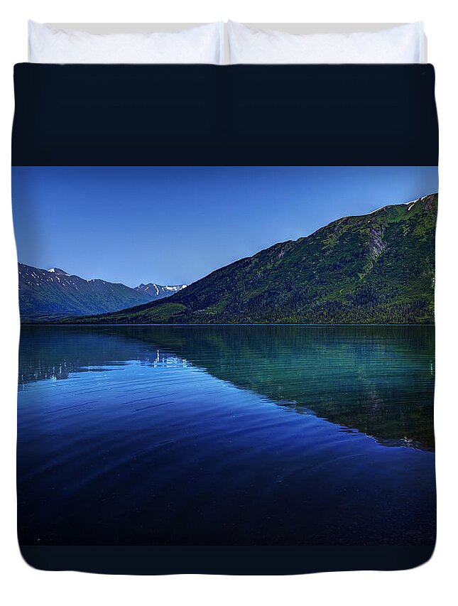 Kenai Lake Duvet Cover featuring the photograph Kenai Lake Blues by Michele Cornelius