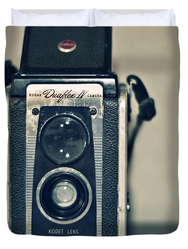 Camera Duvet Cover featuring the photograph Kodak Moment by Evelina Kremsdorf
