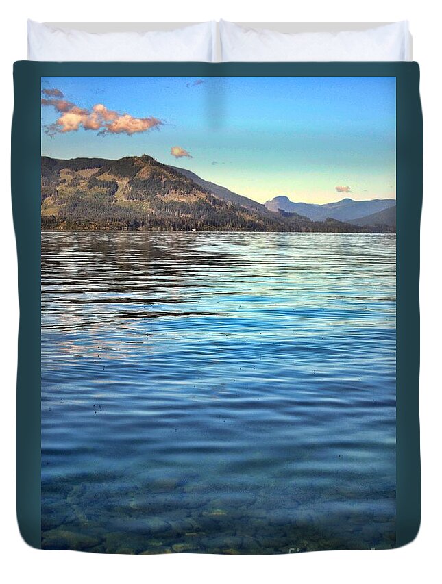 British Columbia Duvet Cover featuring the photograph Lake Cowichan BC by Traci Cottingham