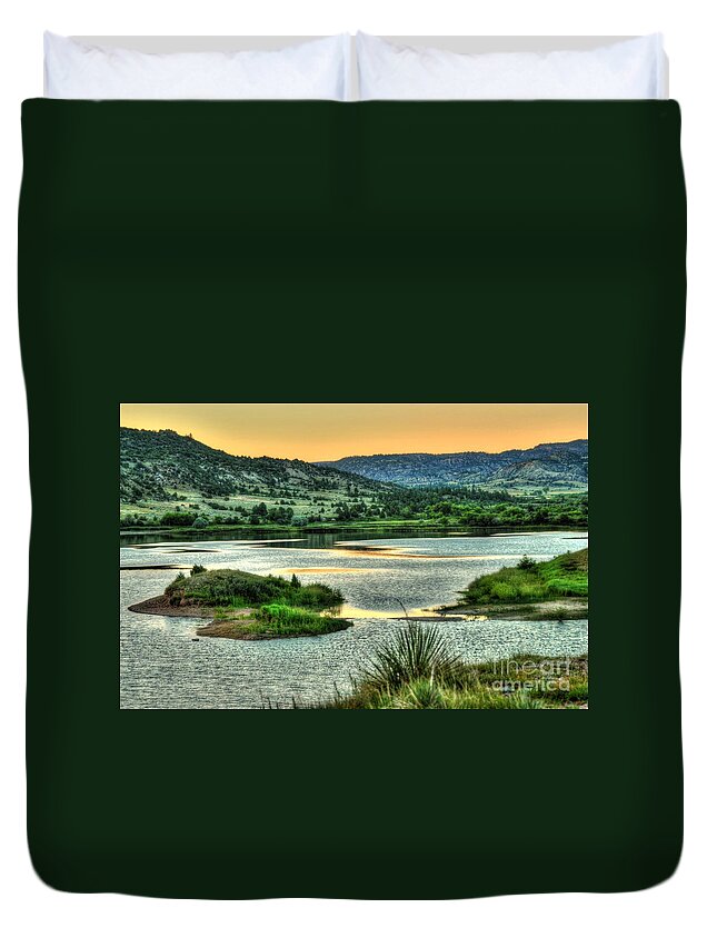 Landscape Duvet Cover featuring the photograph Lakeside View by Anthony Wilkening
