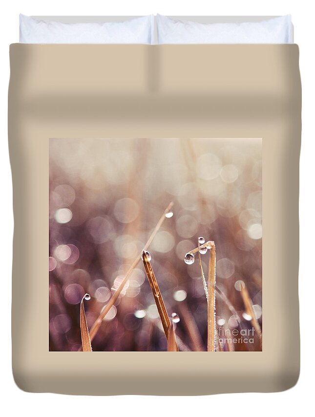 Grass Duvet Cover featuring the photograph Le Reveil - s04d2 by Variance Collections