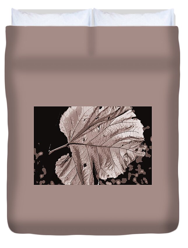 Leaves Duvet Cover featuring the photograph Leaf Fall by Burney Lieberman