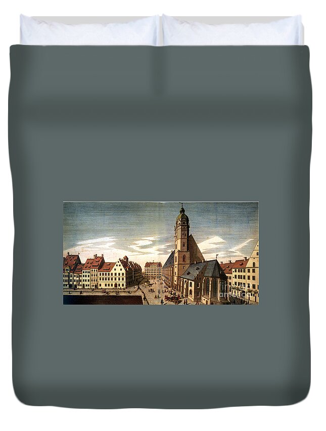 1735 Duvet Cover featuring the photograph St. Thomas Church, Leipzig Germany by Granger