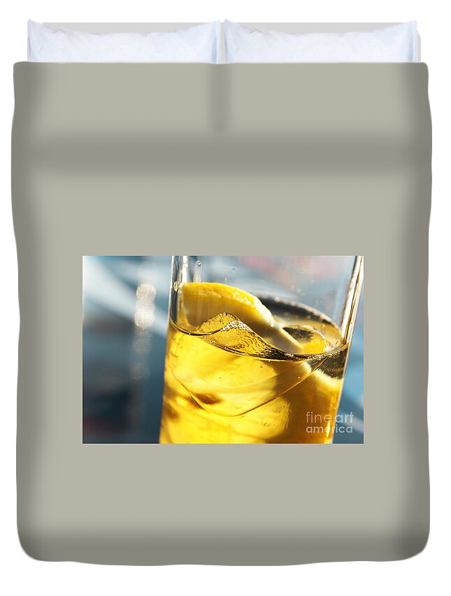 Acid Duvet Cover featuring the photograph Lemon Drink by Carlos Caetano