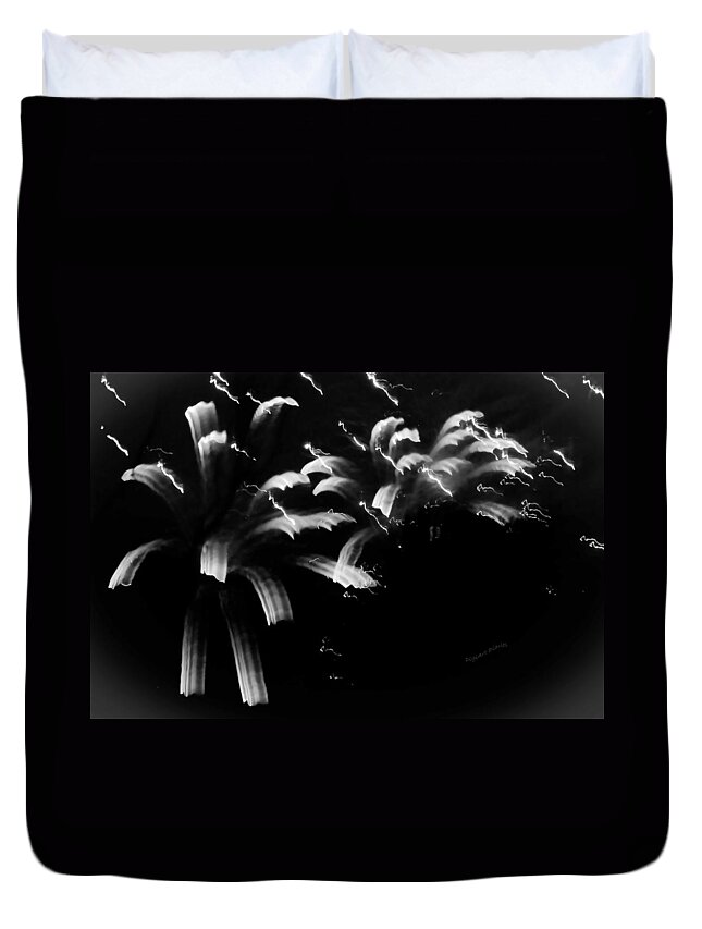 Fireworks Duvet Cover featuring the photograph Licorice Sky by DigiArt Diaries by Vicky B Fuller