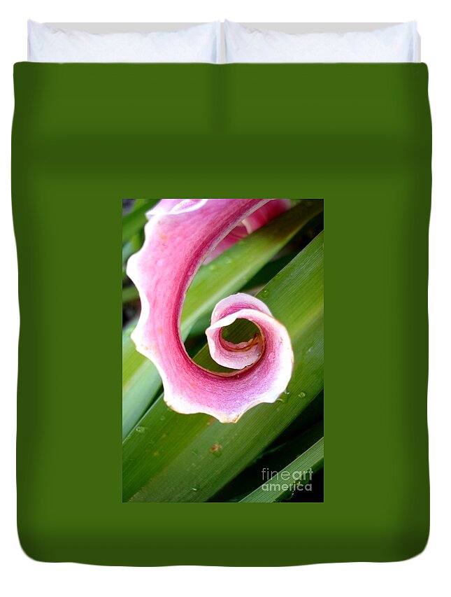 Lily Duvet Cover featuring the photograph Lily Spiral by Kerri Mortenson