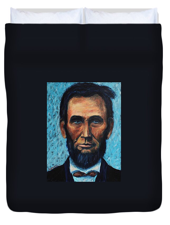 Abraham Lincoln Duvet Cover featuring the painting Lincoln Portrait #4 by Daniel W Green