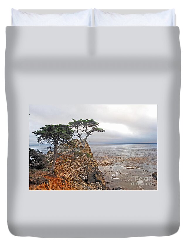 Lone Cypress Duvet Cover featuring the photograph Lone Cypress by Gary Beeler