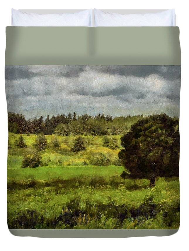 Art Duvet Cover featuring the photograph Lonely Tree by Michael Goyberg