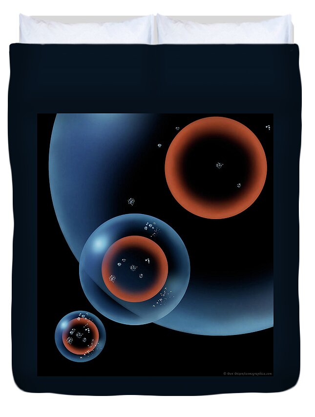 Universe Duvet Cover featuring the painting Lonely Universe by Don Dixon