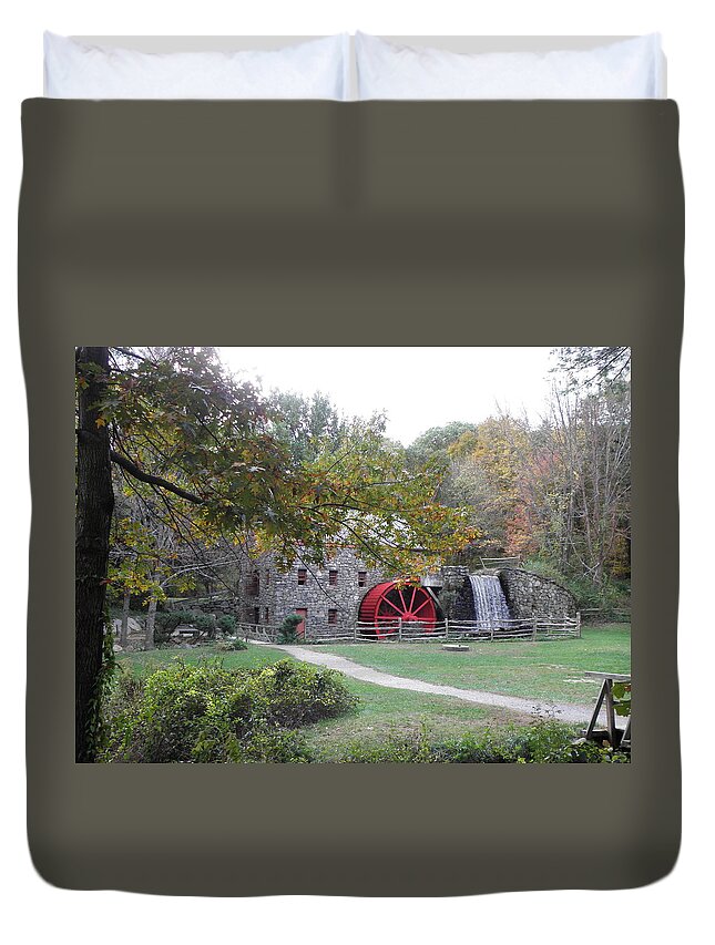 Longfellow Duvet Cover featuring the photograph Longfellow Grist Mill x18 by Kim Galluzzo Wozniak