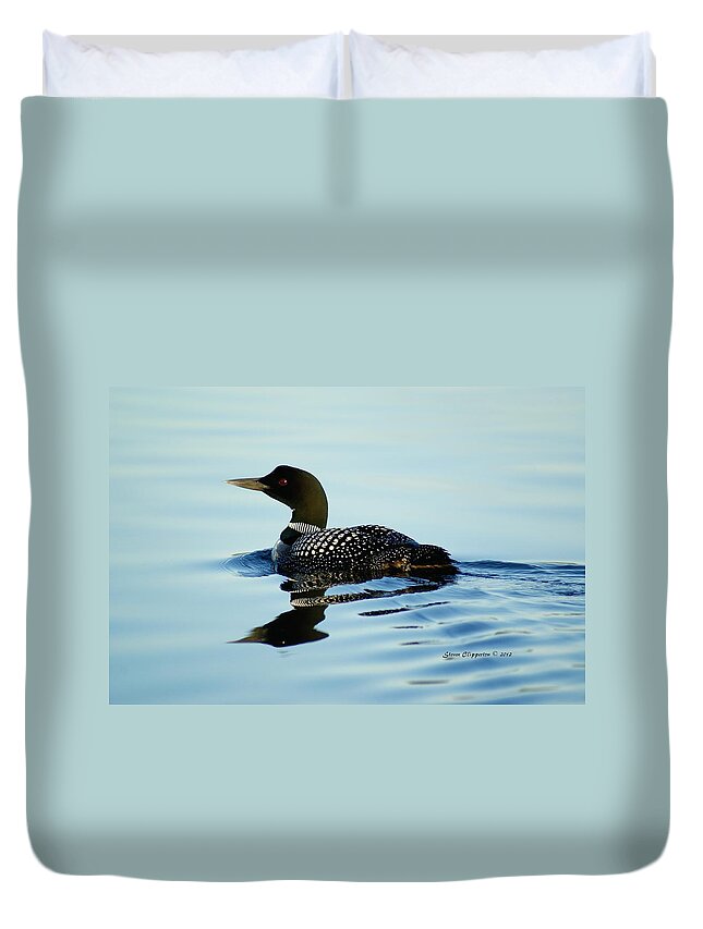 Loon Duvet Cover featuring the photograph Loon by Steven Clipperton