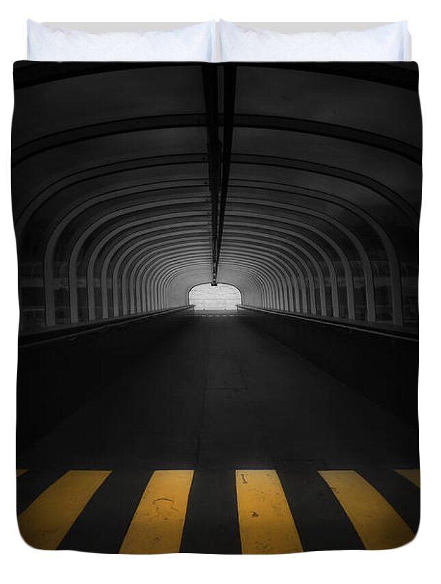 London Duvet Cover featuring the photograph Lost In The Shadows I Walk Alone by Evelina Kremsdorf