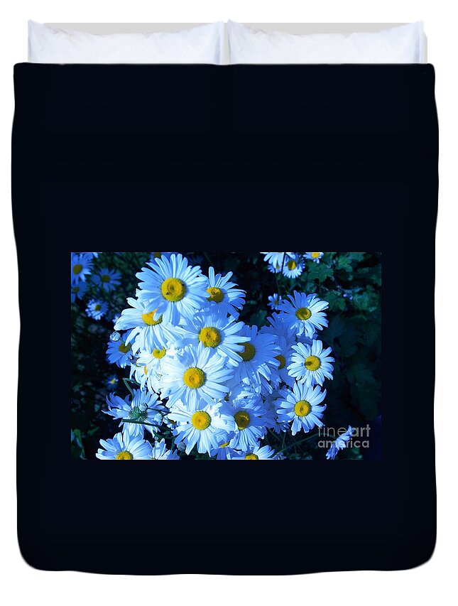 Flowers Duvet Cover featuring the photograph Lot of Daisies by Amalia Suruceanu