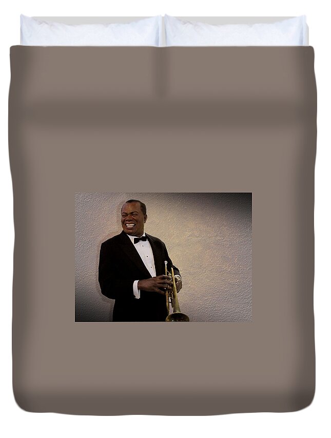 Louis Armstrong Duvet Cover featuring the photograph Louis Armstrong by David Dehner