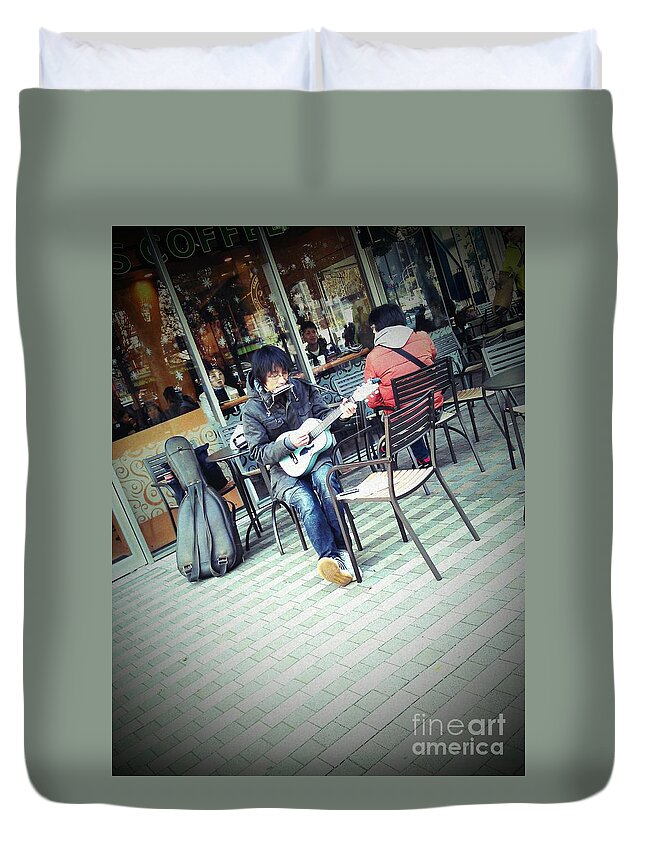 Music Duvet Cover featuring the photograph Love for Music by Eena Bo