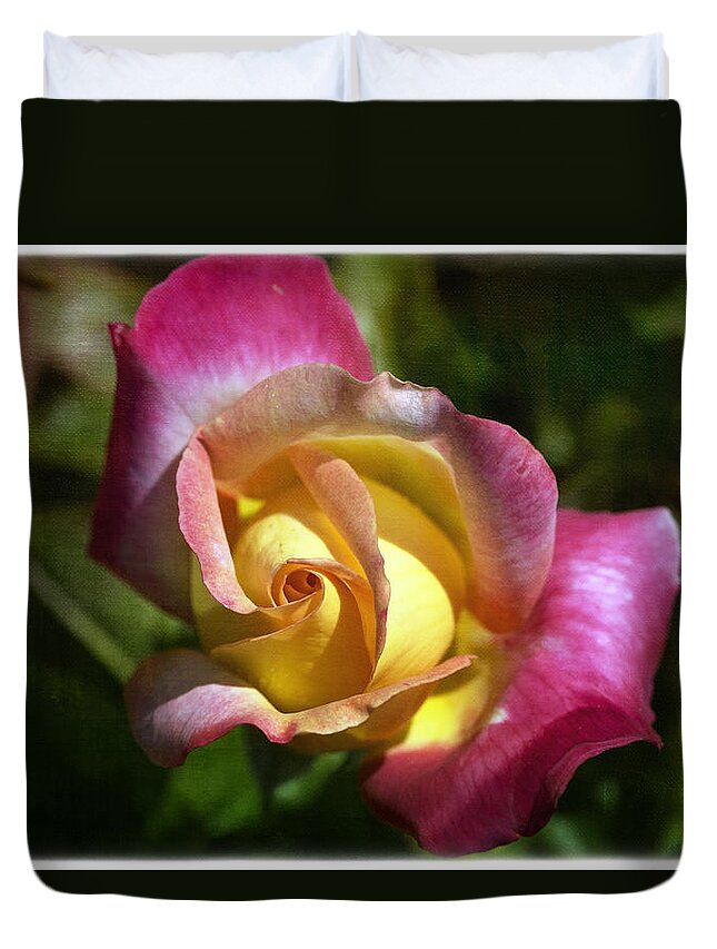 Florals Duvet Cover featuring the photograph Love n Peace by Linda Dunn
