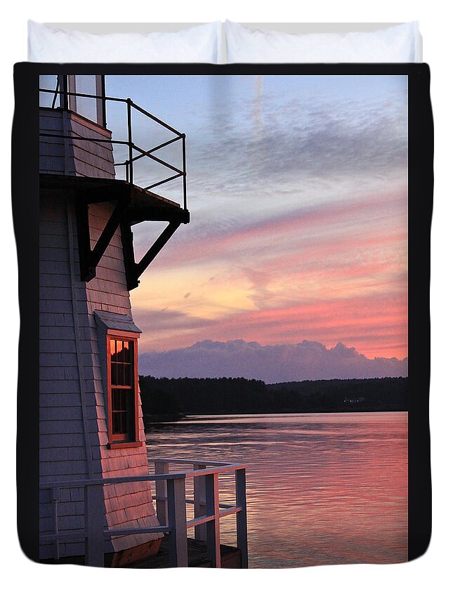 Landscape Duvet Cover featuring the photograph Loves Red Glow by Brenda Giasson