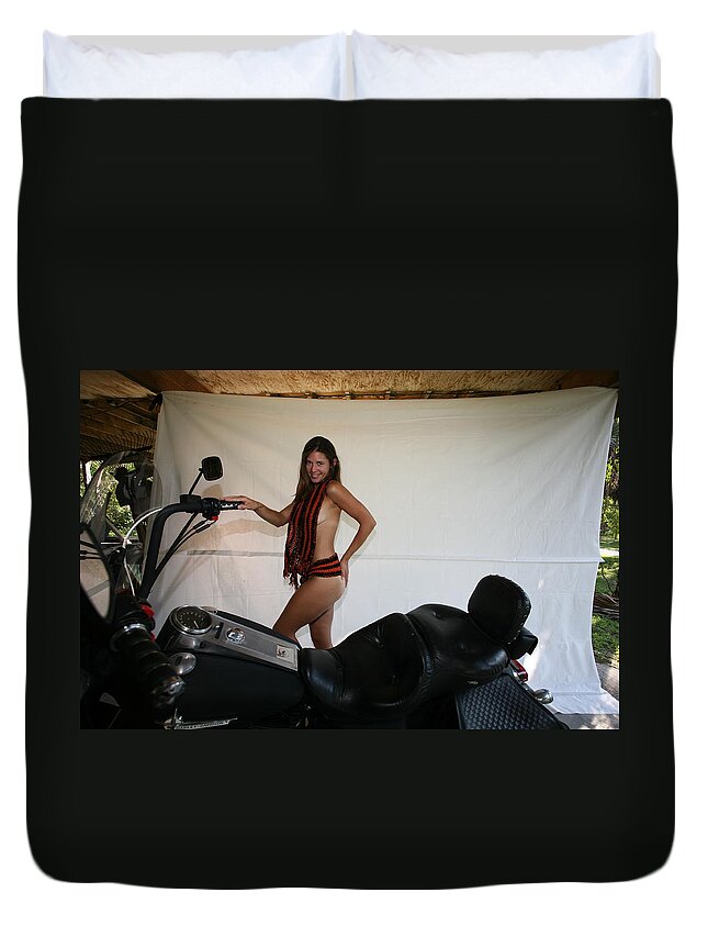  Duvet Cover featuring the photograph Biker 122 by Lucky Cole