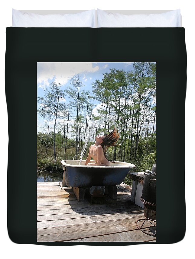 Everglades City Fl Professional Photographer Lucky Cole Duvet Cover featuring the photograph Waterfalls 664 by Lucky Cole