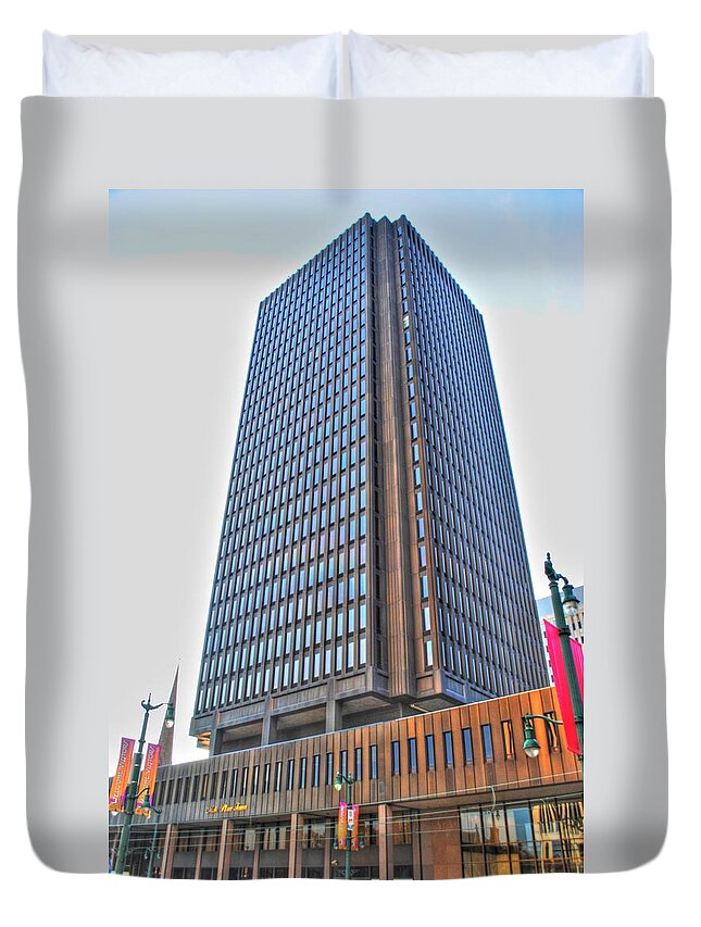  Duvet Cover featuring the photograph Main Place Tower by Michael Frank Jr