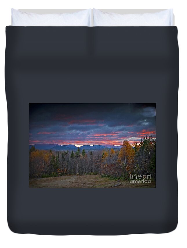 Maine Duvet Cover featuring the photograph Moosehead Sunset by Alana Ranney