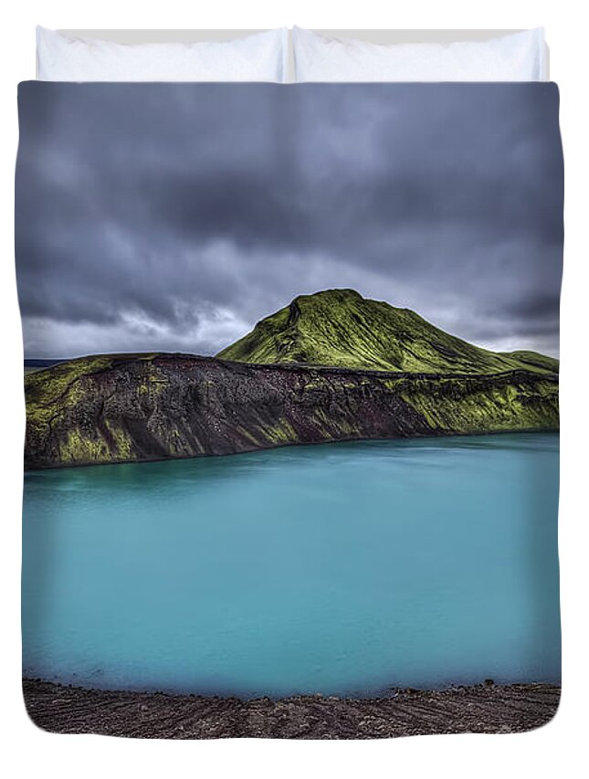 Hnausapollur Duvet Cover featuring the photograph Majesty Of The Lake by Evelina Kremsdorf