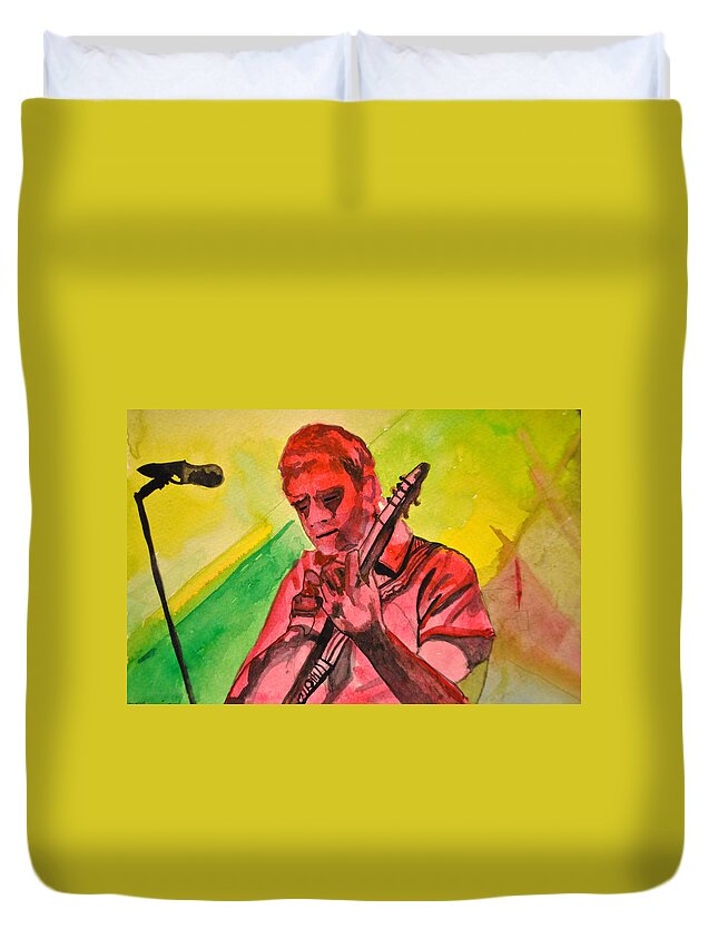 Umphrey's Mcgee Duvet Cover featuring the painting Melody in Red by Patricia Arroyo