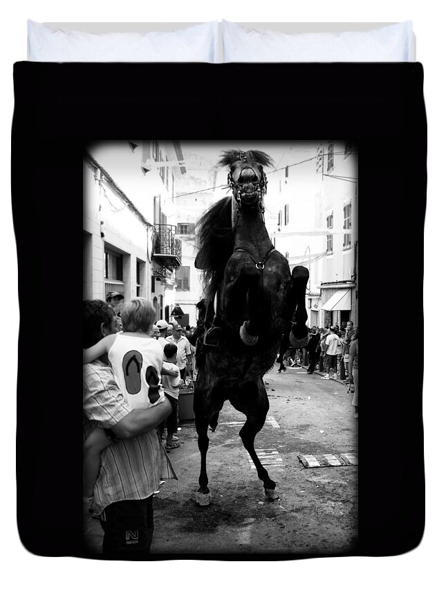 Horse Duvet Cover featuring the photograph Menorca Horse 3 by Pedro Cardona Llambias