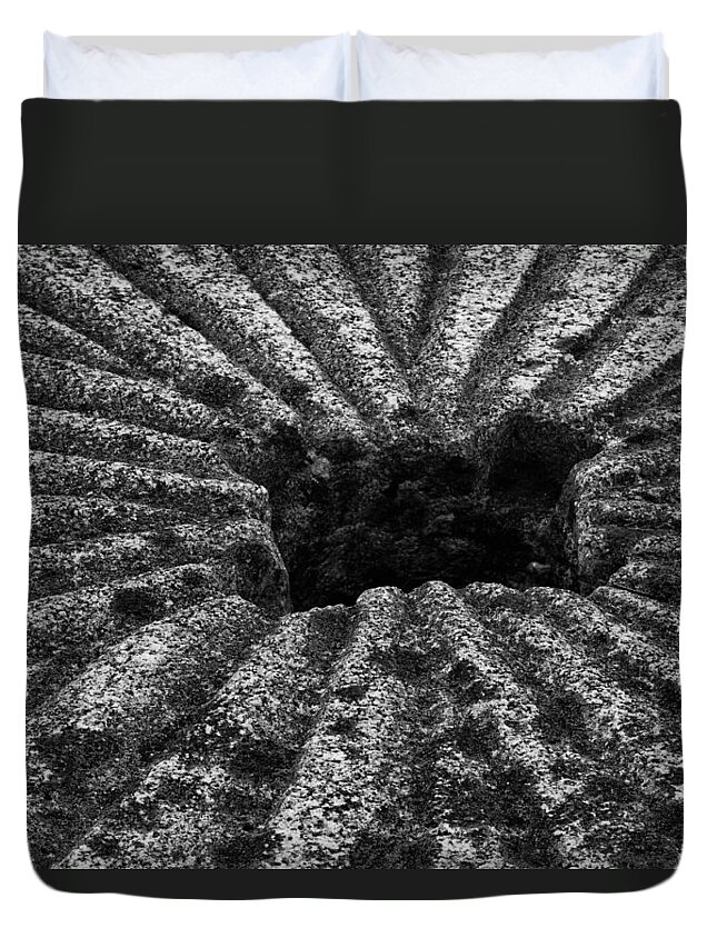 Mill Stone Duvet Cover featuring the photograph Mill Stone by Carrie Cranwill