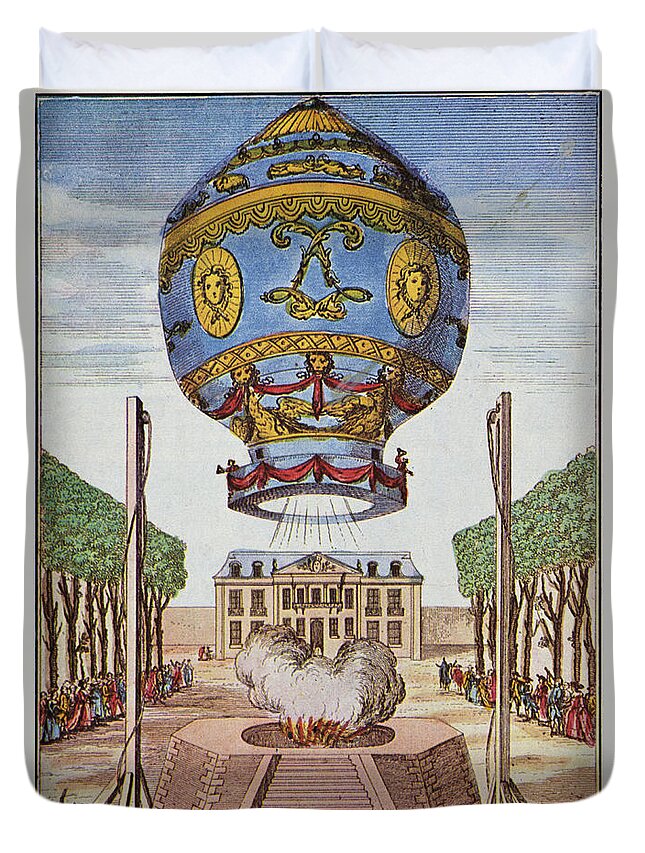 Montgolfier Duvet Cover featuring the photograph Montgolfier Hot Air Balloon by Science Source