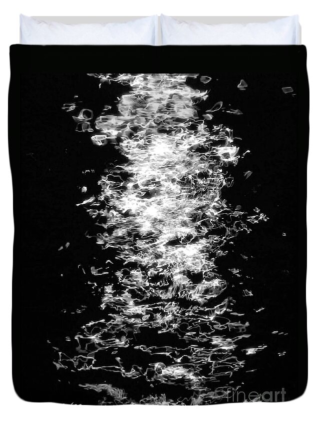 Water Duvet Cover featuring the digital art Moonlight on Water by Dale  Ford