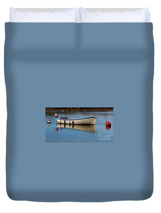 Boat Duvet Cover featuring the photograph Moored and Ready by Rene Triay FineArt Photos