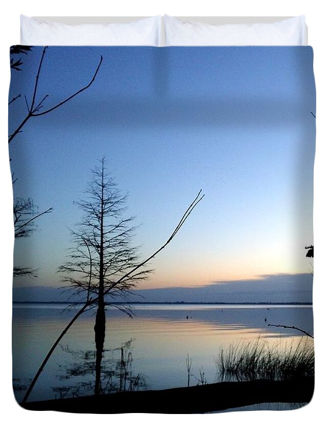 Sunrise Duvet Cover featuring the photograph Morning Serenity by Brett Winn