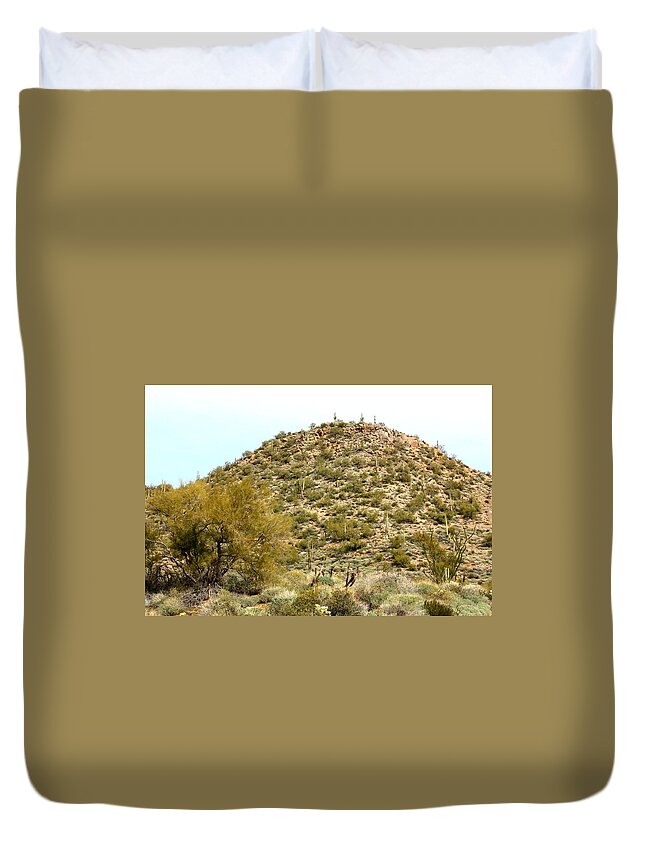 Landscape Duvet Cover featuring the photograph Mountain of Cactus by Kim Galluzzo